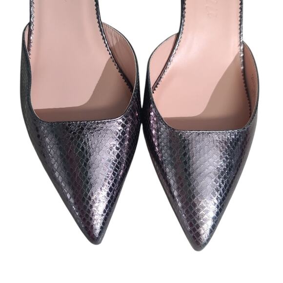 J. Crew Shimmering Silver Ankle Strap Heels - Picture 4 of 7